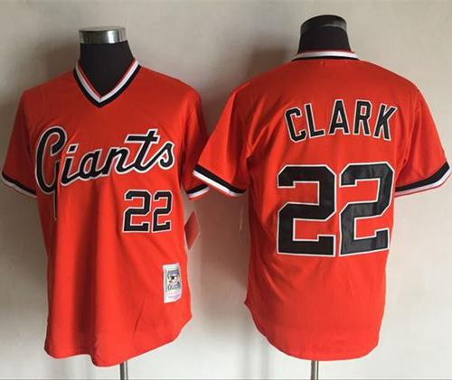 Mitchell And Ness Giants #22 Will Clark Orange Throwback Stitched MLB jerseys